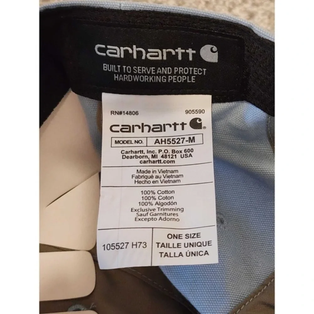 Carhartt‎ Texas Canvas Patch Adjustable Hat Cap Light Blue State Outline TX NWT